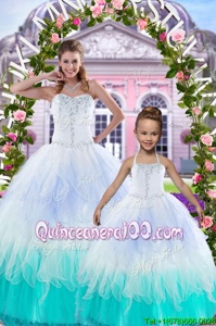 Multi-color Sleeveless Beading Floor Length Quinceanera Dresses