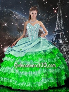 Pretty Floor Length Multi-color Vestidos de Quinceanera Sweetheart Sleeveless Zipper