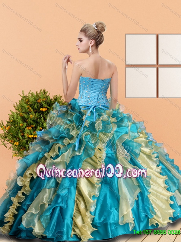 2015 Beautiful Sweetheart Quinceanera Dress with Beading and Ruffles ...