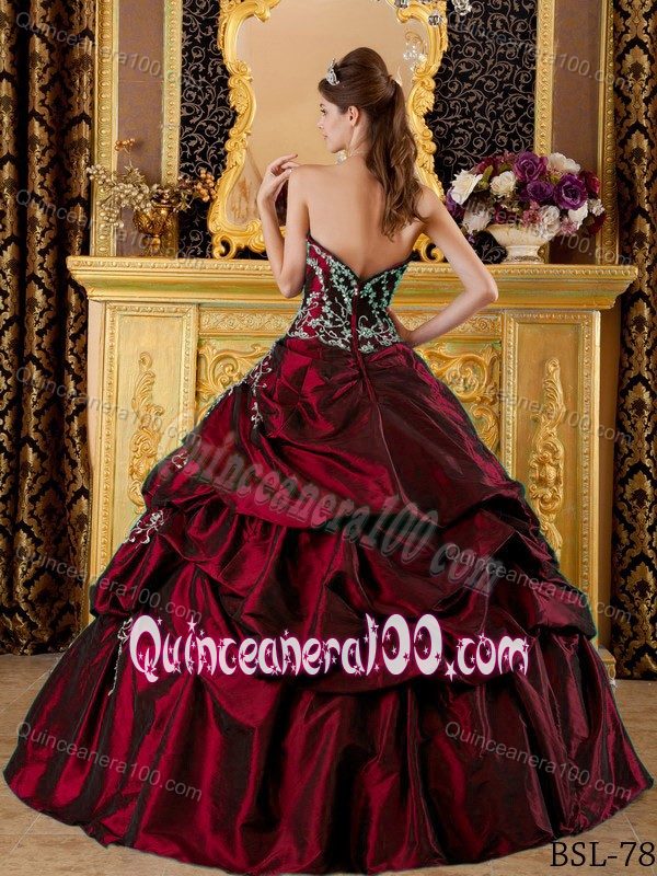 Pretty New Wine Red Quinceanera Gowns Dresses with Appliques ...