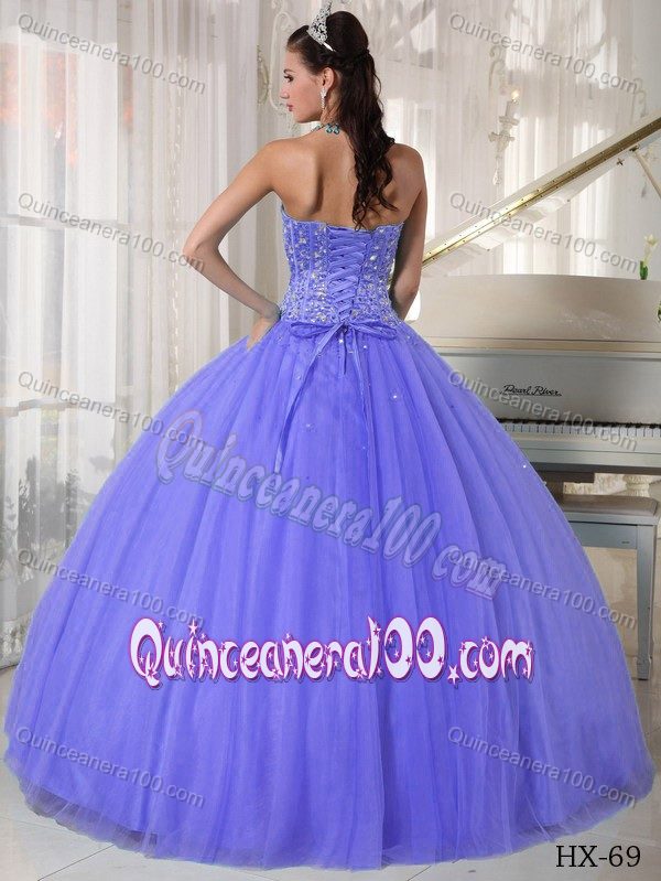 Lilac Ball Gown Sweetheart Beading Pleated Sweet Sixteen Dresses ...