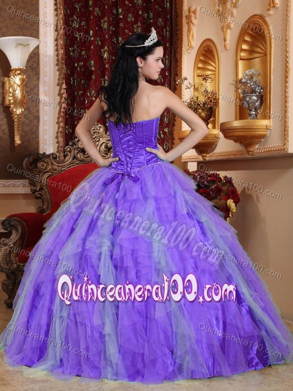 Graceful Strapless Ruche Dress for Quinceanera with Ruffled Layers