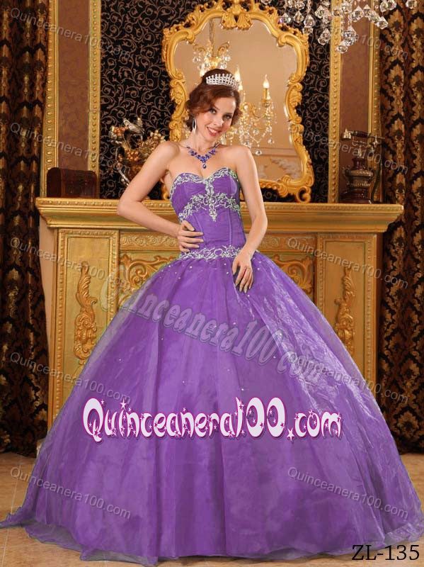 Fast Shipping Appliqued Light Purple Sweetheart Sweet 16 Dress ...