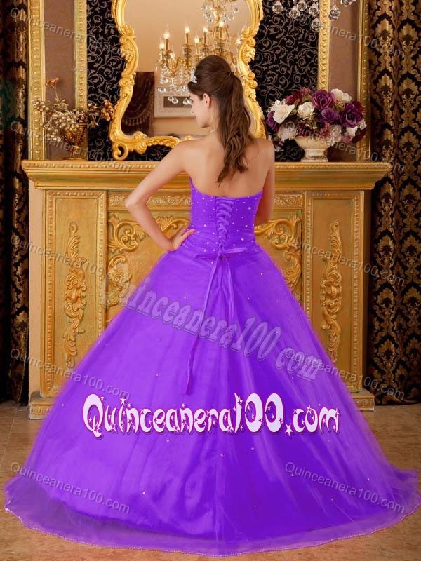 Brand New Princess Strapless Beaded Purple Sweet 15 Dresses ...