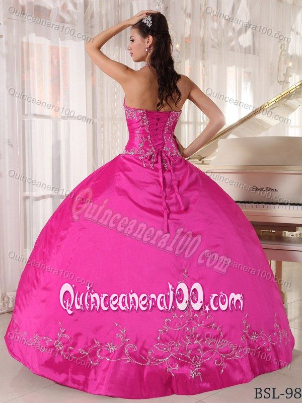 Halter Floor-length Ball Gown Taffeta Dress for Quinceanera