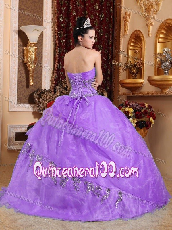 Discount Appliqued Lavender Ball Gown Quinceanera Party Dress ...