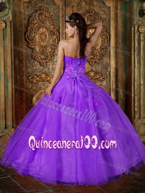 Ruched Lavender A-line Tulle Sweet 15 Dresses with Appliques 2013 ...