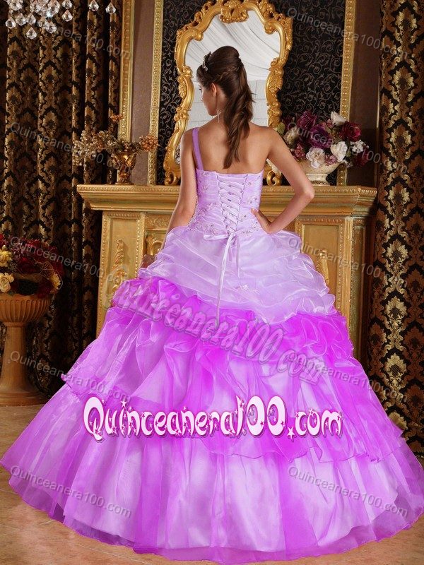 Single-shoulder 2013 Purple Quince Dress with Pick-ups on Sale ...