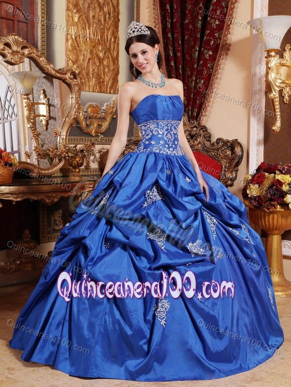 Appliques and Pick ups Blue Sweet Sixteen Quinceanera Dresses ...