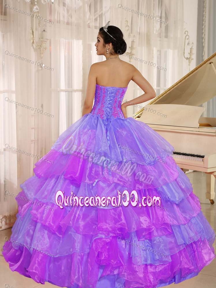 Corset Back Ruffled Appliqued Multi-color Sweet Sixteen Dresses ...