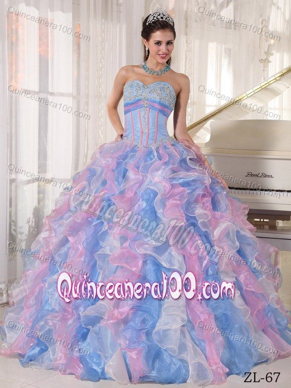 Multi-Color Sweetheart Beading Sweet 16 Dresses with Ruffles ...