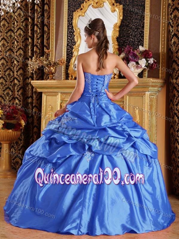 Aqua Blue Ruffled Sweet 15 Dresses with Appliques and Pick-ups ...