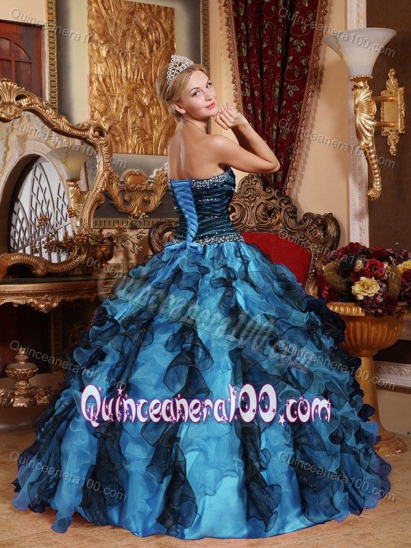 Nice Multi-colored Ruffles Sweetheart Sweet 16 Dress with Beading ...