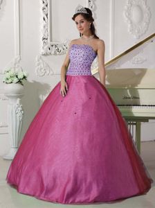 Beading Sweetheart Quinceanera Gown Dresses in Lavender and Fuchsia