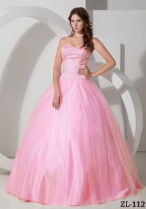 Sweetheart Beading Dresses For a Quinceanera in Light Pink