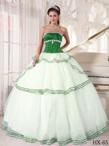 Classy Embroidery White and Purple Quinceanera Party Dress ...